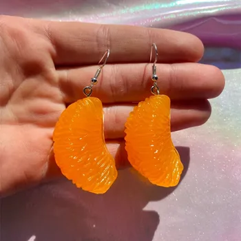 3D suculente de mandarine portocalii felie cercei legăna cercei noutate cercei hipoalergenic
