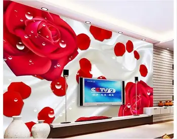 3D tapet personalizat non-țesute 2015 nou trandafir Roșu TV stabilirea perete frumusete murală decor acasă