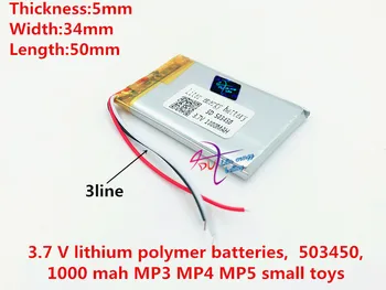 3line 503450 Baterie 3.7 V 1000mAh baterie Litiu Polimer Li-Po, li-ion Reîncărcabilă de celule de Baterii Pentru Mp3 MP4 MP5 mobil GPS bluetooth