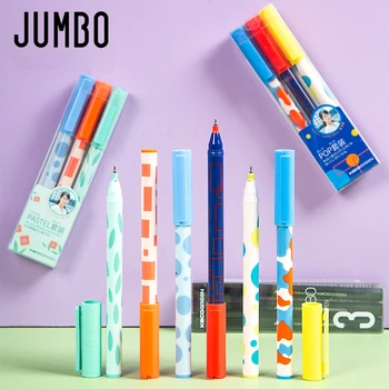 3pcs Kaco Jumbo Gel Ink Pen Set Pastel Pop Stil Abstract Design Japonez 0.5 mm, Pix Liner Marker de Scris Școală A6249