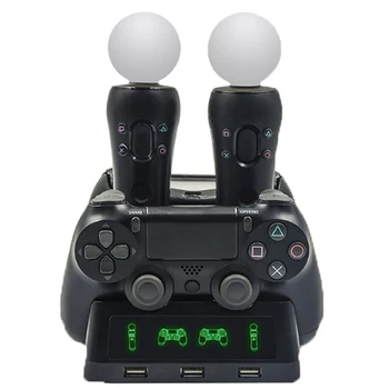 4 în 1 Controler de Încărcare Stație de Andocare Suport pentru Playstation PS4 PSVR VR Muta Quad Încărcător