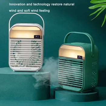 4-în-1 Cooler Ventilator de Aer Conditionat Umidificator Portabil Smart Digital Lumina de Noapte Ceață Rece, Apă Difuzor Ventilator Pentru Biroul de Acasă