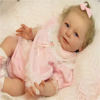 43CM Lisa Renăscut Baby Doll Fată Nou-născut Copilul Realiste, Real Soft Touch cu Mână de Rădăcini de Păr de Înaltă Calitate, Handmade Art Papusa
