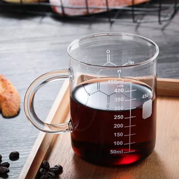 450ml sticla rezistenta la temperatura mare ceașcă de cafea de sticlă gradat ceașcă de sticlă pahar sticlă de lapte cana cana mic dejun