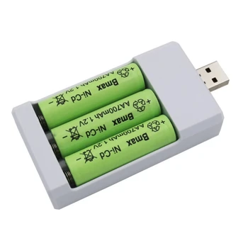 45BB USB Plug Încărcător Compact 3-Slot Încărcător 5V/2A Pentru baterie Reîncărcabilă Ni-Cd Baterie AA /AAA1.2V Acumulator Portabil (Fără Baterie)