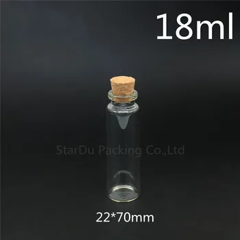 48pcs 18ml Mici Drăguț Mini Dop de Plută Flacoane de Sticlă Flacoane, Borcane Recipiente 18cc Mici care Doresc Sticla Cu dop de Pluta