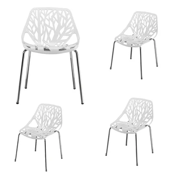 4buc Cuib de Pasăre Stil Lounge Scaun scaun Negru metal scaun scaune din plastic scaune alb