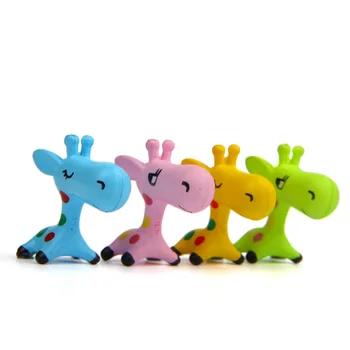 4buc/set Drăguț desen Animat Animale Girafa Iubitorii de Cifre Ornamente Birou Papusa Suculente Zână Grădină de Mușchi Miniatură, Jucării Decor Acasă