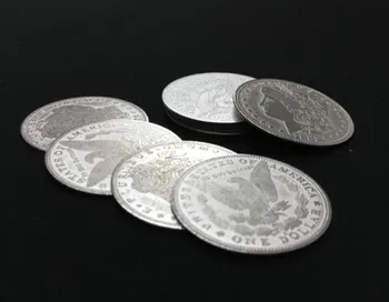 5 Buc Palming Monede (Morgan Versiune) Trucuri De Magie Super-Subțire Magia Monedă Până Aproape De Strada Iluzie Accesorii Truc De Comedie