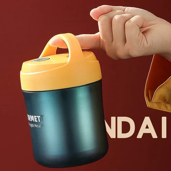 500 ml Termos din Oțel Inoxidabil Lunchbox Cu Lingura pentru copii Copii de Școală BPA Gratuit Etanșe Mini Supa Fierbinte Alimente Flask Container