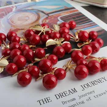 50pcs DIY accesorii bijuterii picură aliaj pandantiv mic brățară pandantiv accesorii pearl trei-dimensional cherry
