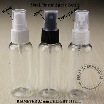 50pcs/lot 50ml Parfumuri pentru ANIMALE Reîncărcabile Sticla de Pulverizare Spray Recipiente Cosmetice Ambalaj Negru,Alb și Transaparent Spray