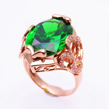 585 Aur Violet de Lux Emerald Incrustate cu Cristale Inele Pentru Femei Stil Palat de Nunta Rafinat de Logodna Aur de 14K Bijuterii