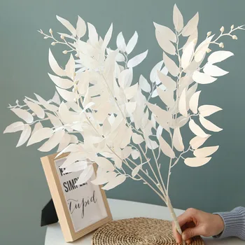 5pcs 3Colors 60cm 5forks Mătase Artificială Alb Verde Frunze de Salcie Plante Verzi DIY Decorare Nunta Acasă Decorative
