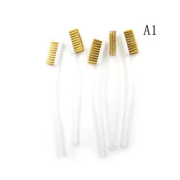 5Pcs/lot Sârmă, Alamă, Perie de Sârmă Perie Pentru Curățare Zgură de Sudare Rugina Mini Mâner de Plastic