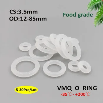 5~30 buc CS 3.5 mm diametru exterior 12~85mm VMQ Silicon Alb O Ring Seal Garnitură de Alimentare Grad de Cauciuc Inel de Etanșare rezistent la apa de Spălare