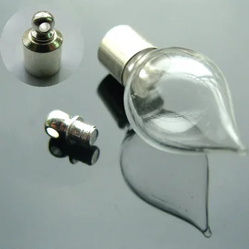 6MM Lacrimă Cu Preglued Argint placat cu Capac cu filet Mini flacoane pandantive flacoane de Sticlă pandantive pandantiv colier