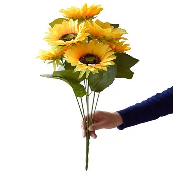 7 Capete de Mătase de Floarea-soarelui Artificiale Flori Margarete Cap Pentru DIY Decorare Nunta Acasa Cununa de Scrapbooking Accesorii