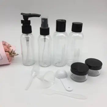 7pcs/lot Portabil Machiaj Cosmetice Crema de Fata Oală Sticle de Plastic Transparent Accesorii de Voiaj Gol Organizator Recipient de Sticla