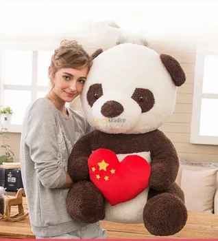 80cm Super Minunat Gigant Panda Chinezesc Papusa de Plus Umplute Jucărie Panda cu Dragoste Inima Rosie Transport Gratuit