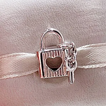 925 de Argint Șirag de mărgele de Vânzare Fierbinte Lacăt și Inima Cheie Farmecul Original se Potrivesc Pandora Brățară Femei Bijuterii Cadou
