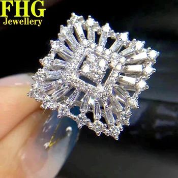9K Au375 Inel din Aur Alb 2Carat real Inel cu Diamant de Logodna Petrecere de Nunta Aniversare de Moda Elegant