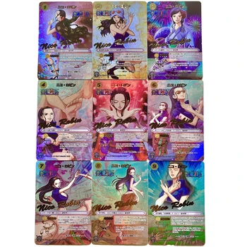 9Pcs/set-O singură Bucată Bandai Anime Joc de Colectie Carte de Nicorobin de Refracție în Relief Aurit Card Flash Anime Periferice Fată Băiat Jucărie