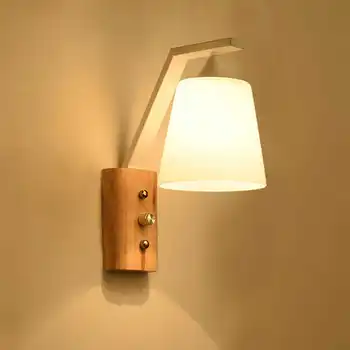 A CONDUS din lemn masiv perete lampa cu comutator dormitor lampă de noptieră living lampă de perete culoar lamp lampă de perete