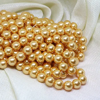 AA+ Golden Pearl Margele Pearlized 4-14mm Rotund de Sticlă Margele Imitatie Perla Margele Vrac Meserii DIY Cusut Accesorii de Îmbrăcăminte