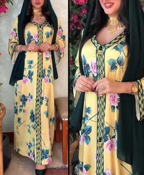 Abaya Dubai Musulman Femei Rochie Caftan Arabi Turcia Islam Îmbrăcăminte Caftan Robe Longue Femme Musulmane Serată Djellaba