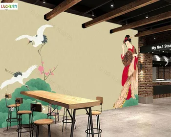 Actele de paredel Mână-pictat personaje și femei în restaurant Japonez cultura hotel hol, dormitor tapet decor acasă