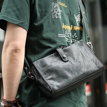 AETOO nișă Originale de design sac de ambreiaj, umăr geanta messenger piele tăbăcită vegetal geanta plic din piele pentru bărbați mici