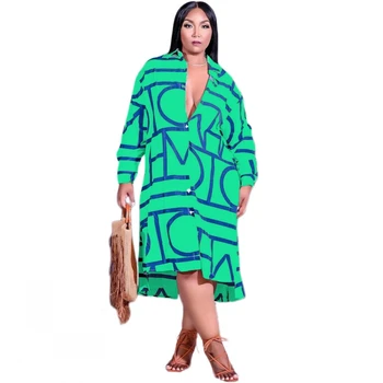 African Rochii Pentru Femei 2021 Africa Haine Office Lady Dress Print Dashiki Doamnelor Haine Bluza Rochie Plus Dimensiune 3XL 4XL