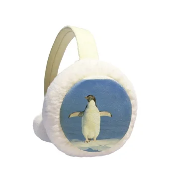 Alb Drăguț Pinguin Știința Naturii Imagine Iarna Cald Urechii Cablu Tricot Cu Blană Lână Earmuff În Aer Liber