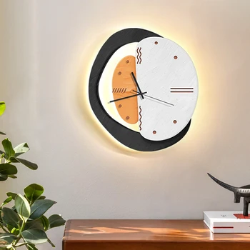 Alb Modern Ceas de Perete de Lumină Dormitor Rotund Simplu Tăcut Ceasuri de Perete Interior de Moda Reloj Comparativ Decorativo Mobilier GPF35XP