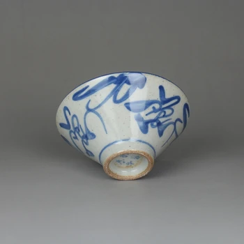 Albastru Și Alb, pictat de Mână Cuțitul Model de Pălărie Ceașcă Ceașcă de Ceai Antic Colecție De Ceramică Populară de Cuptoare În TheLate Qing
