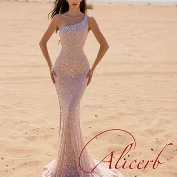 Alicerb 2022 Elegant Princessly Spumante Teaca Rochii De Seara Cristal Cu Aplicatii Florale Matura-Tren Formale De Bal, Rochii De Petrecere