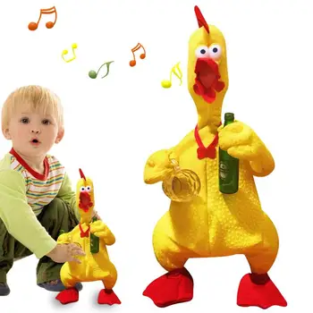 Amuzante Dans Nebun Cântând Papusa Scula Electrică De Pui Muzicale De Pluș Jucărie Minunat Cocoș Jucarii Interactive Pentru Copii