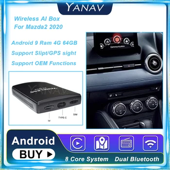 Android 4G 64GB Carplay Wireless Ai Cutie Pentru Mazda2 2020 8 Core Auto Smart Box Multimedia Carbo Plug and Play Netfilx Video Google