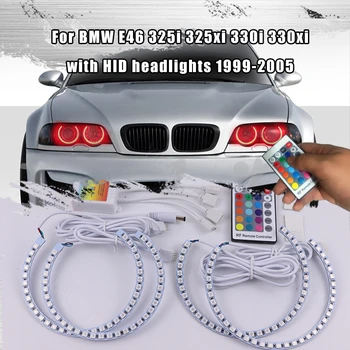 Angel Eyes de Tuning pentru BMW E46 325i 325xi 330i 330xi cu Faruri HID 1999-05 RGB LED-Halo DRL Lumini Auto Accesorii Retrofit