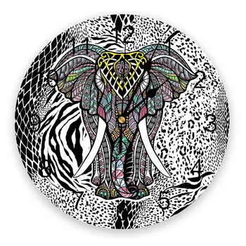 Animal Elefant Model Mandala PVC Ceas de Perete Camera de zi de Decorare Ceas de Perete cu Design Modern Acasă Decorul de Perete Ceas Digital