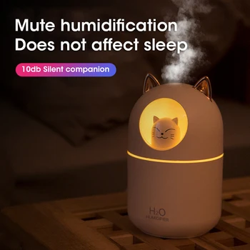 Animale De Companie Drăguț Umidificator De Aer Difuzor Aromaterapie Cu Lumina De Noapte Nebulizator Filtru De Ceață Pentru Acasă Ulei Esențial Difuzor
