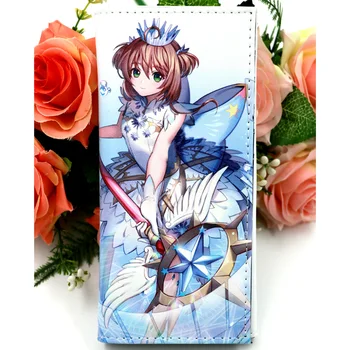 Anime Card Captor Sakura Lung Portofel Femei Poseta de Monede Cartelei Sac