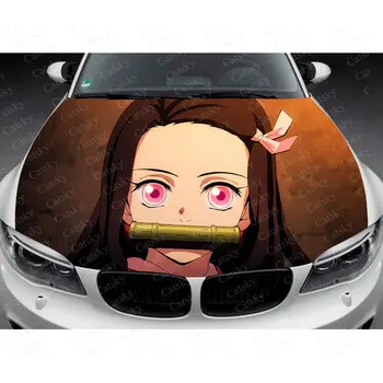 Anime Demon Slayer Kimetsu nu Yaiba Capota Masina Folie Decal Vinil Autocolant Grafic Color Autocolant Auto Plin de Culoare Grafic