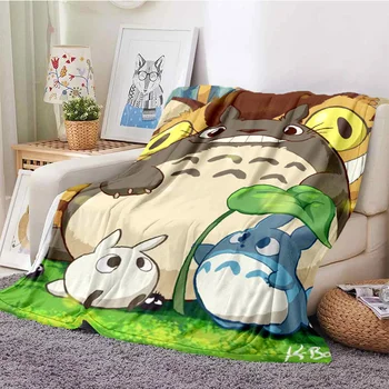 Anime Vecinul Meu Totoro Pătură Greutate Redusa Camera De Zi/Dormitor Cald Pătură, Cuvertură De Pat Pentru Birou Pauza De Masa Teen Cadouri