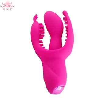 APHRODISIA Moale Îndoiți Perie de Silicon Agresiv Anal Clitorisul, punctul G Vibrator 3 Stimularea Preludiu Adult pentru Femei Produse pentru Sex