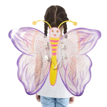 Aripi de fluture Pentru Fete LED Lumină Intermitentă Zână Fluture Aripa Jucării Strălucitoare Aripi de Fluture Zână Costum de Halloween Inger
