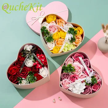 Artificiale de Trandafir Flori Cutie Inima în Formă de Săpun, Flori Cutie de Cadou Cadou de Ziua Îndrăgostiților magazin de Suveniruri Alimentare Florar Nunta Decor Acasă