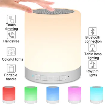 Atingeți Lampă de Noptieră LED Lumină starea de Spirit Cu Difuzor Bluetooth Touch Control flux luminos Multicolor Pentru Dormitor, sufragerie, Birou