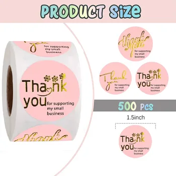 Aur roz Folie Multumesc Papetărie Autocolant pentru Sprijinirea Mica Mea Afacere Plic Cadou Carduri de Decor de Etanșare Etichete 100-500pcs